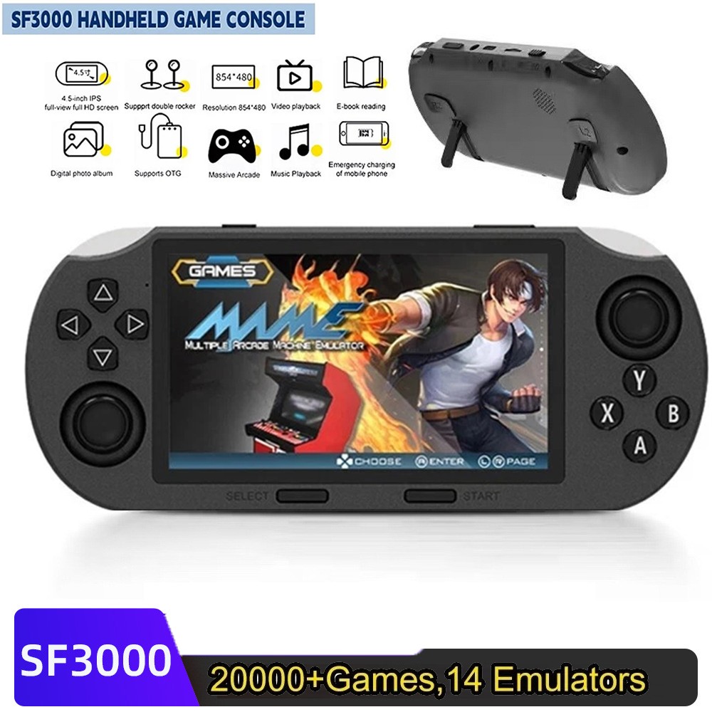 New SF3000 Retro Game Handheld Console Player Emulator 4.5 Inch With 20000 Games