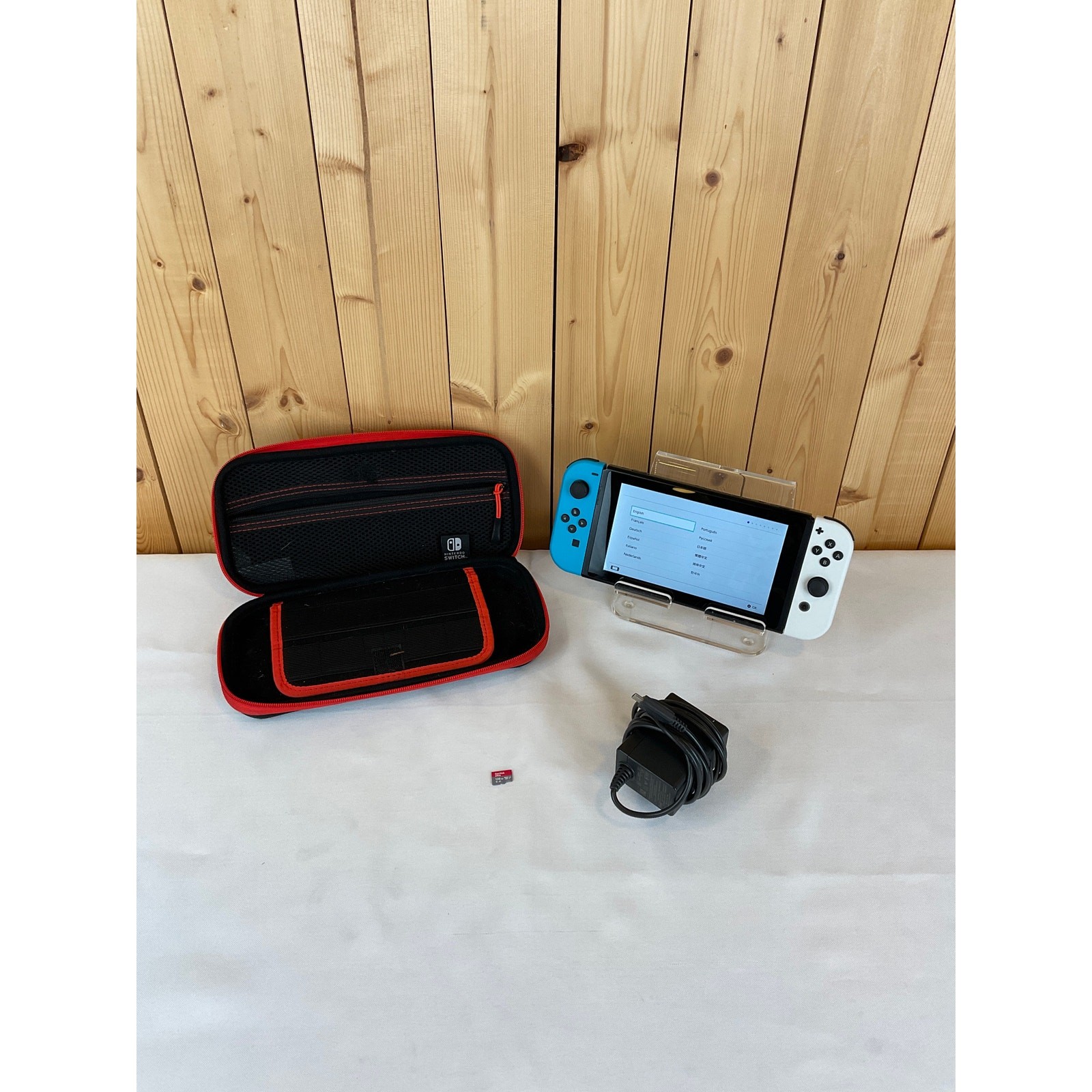 Nintendo Switch With Blue/White Joy Con Controllers, Bundle