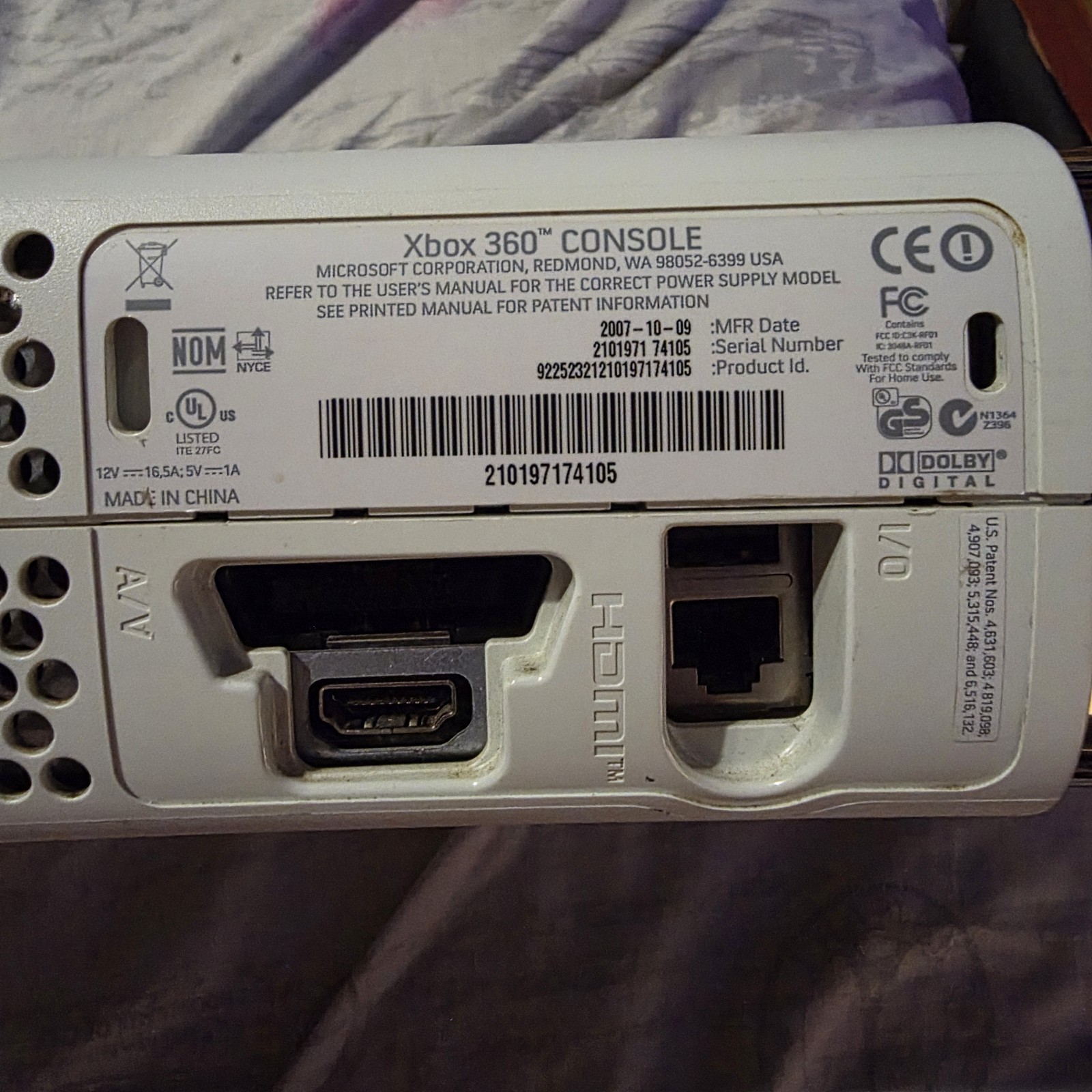 Microsoft Xbox 360 Pro 20GB Console – Matte White Defective As Is Update Fail Er