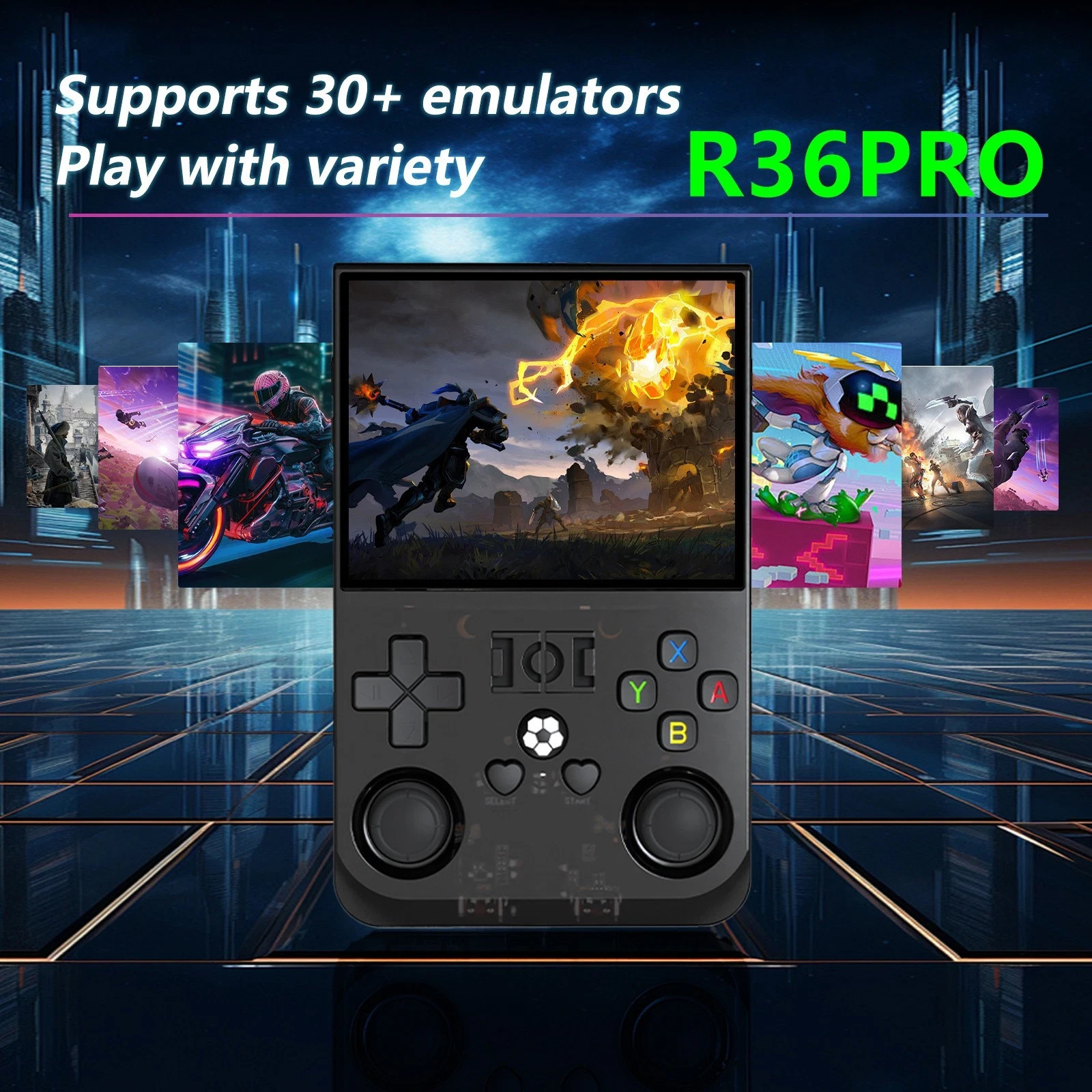 White R36 Max Handheld Game Console 3.5 Inch IPS Screen 20000+ Games Video Games