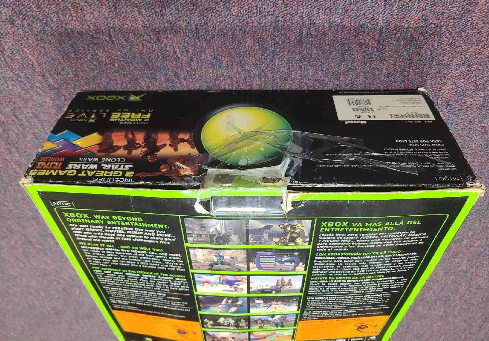 Original Microsoft Xbox Console System Stars Wars The Clone Wars Tetris World