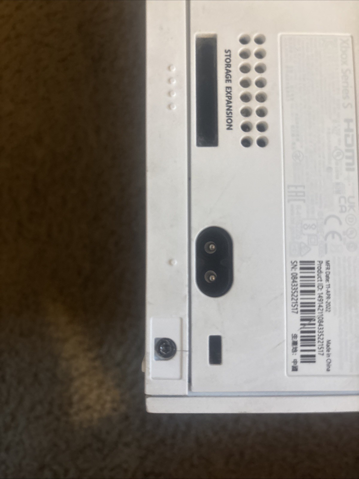 Microsoft Xbox Series S, Condition Used Top Is Broken And Coming Off, Cables In