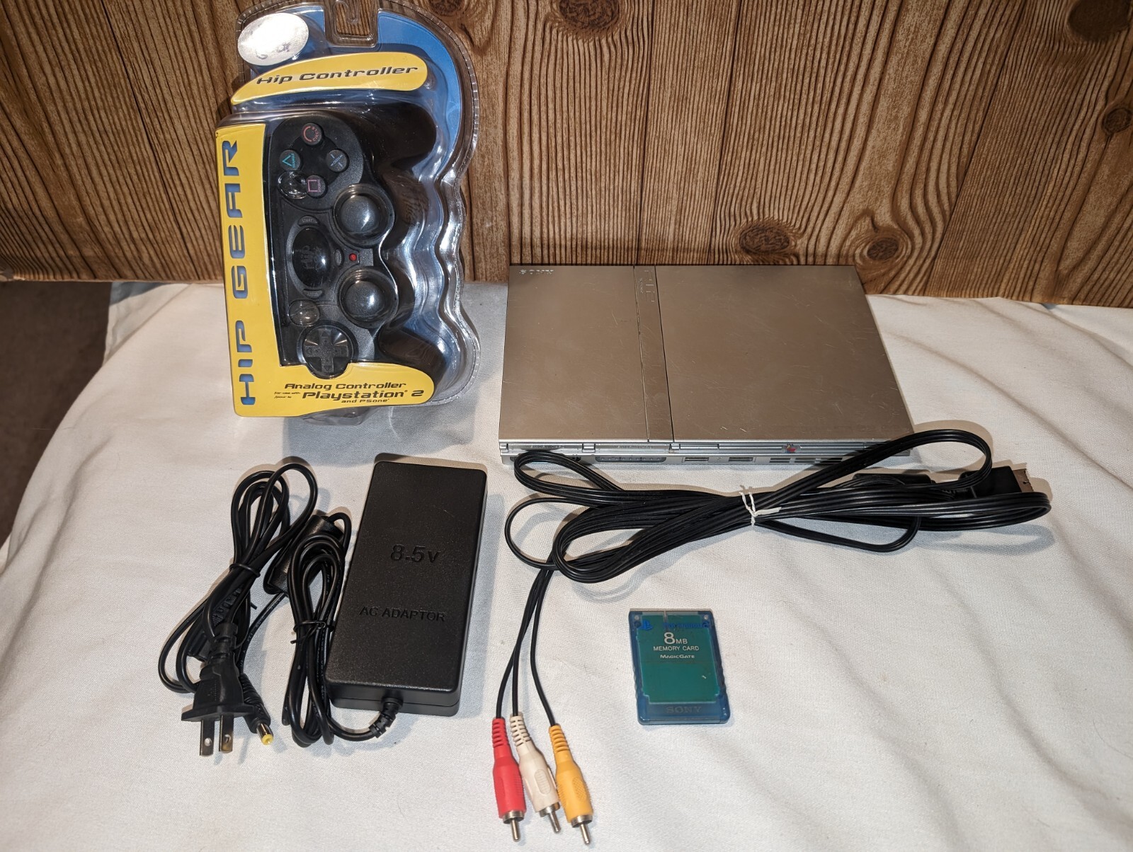 Sony PlayStation 2 PS2 Silver Slim System Console SCPH-77001 W/ Games WORKS