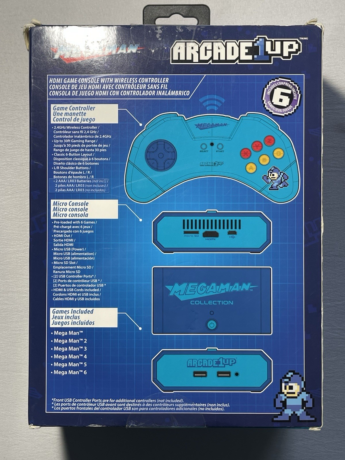 Arcade 1up Mega Man Collection Includes 6 Games HDMI Console Wireless Controller