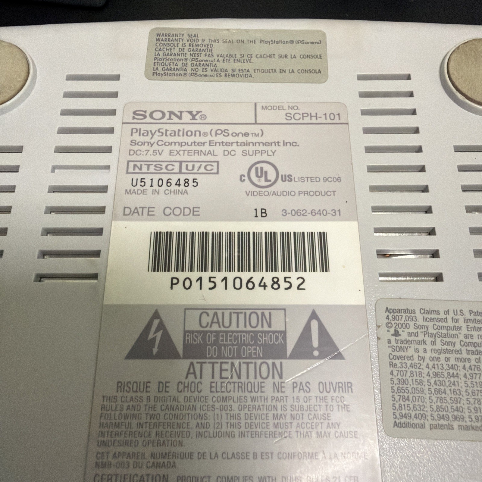 Sony PlayStation 1 PSOne White Console Video Game System SCPH-101