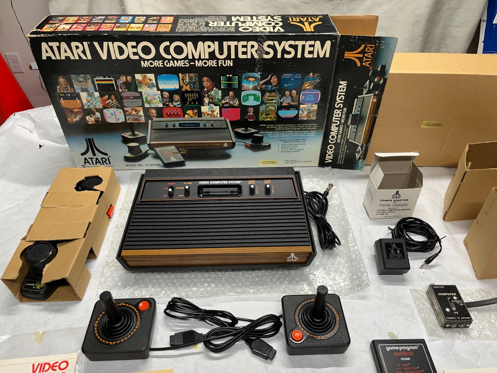 NOS 1982 ATARI VCS CX2600A 4 Switch Console System NEW Original Package OPEN BOX
