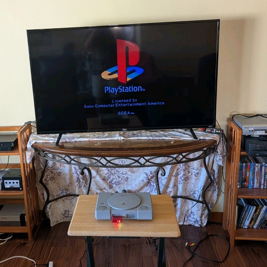 Sony PS1 Console Bundle Clean Tested + RE2 Leon Disc Only + 2 Sports Games CIB