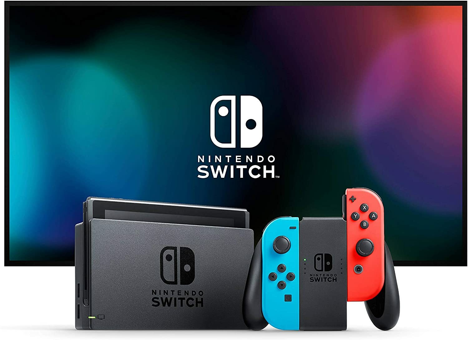 Nintendo Switch with Blue & Red Joy-Con, Mario Kart 8 Deluxe Full Game Download