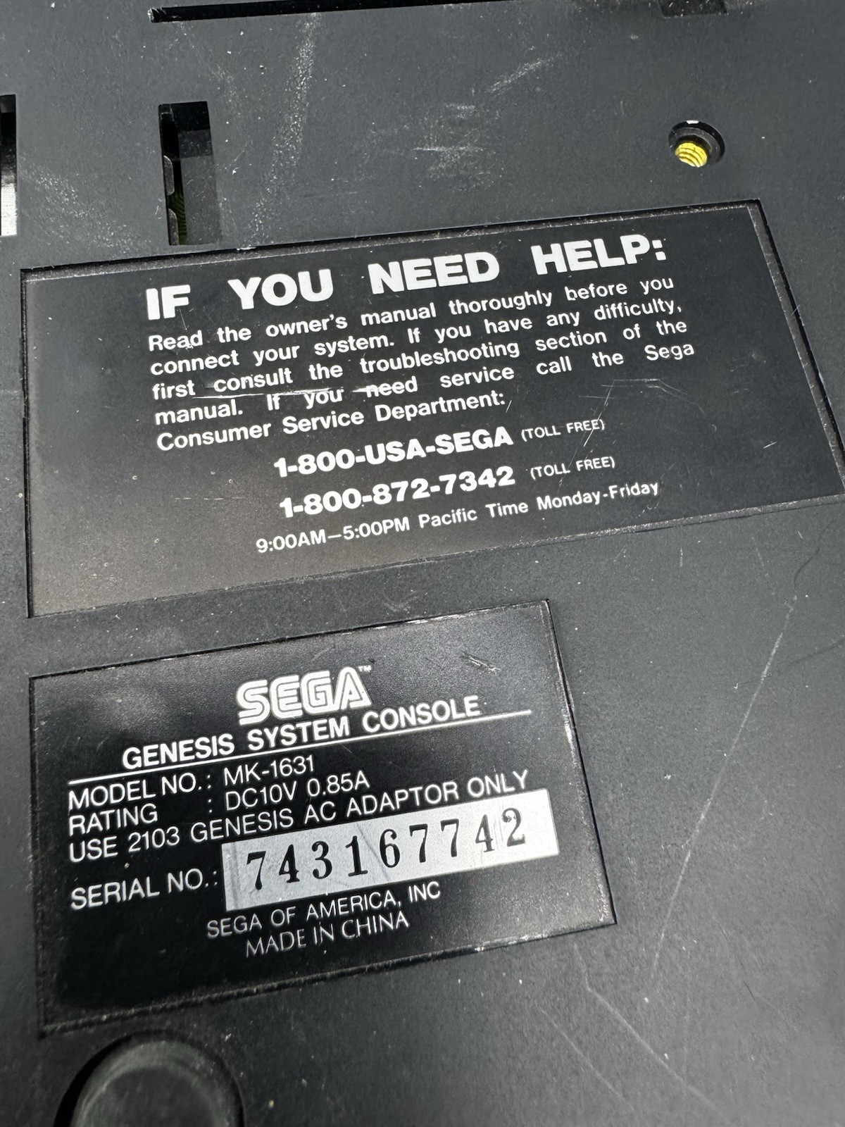 Sega Genesis Model 2 (MK-1631) 1993 Black Console Only Used Fully Functional