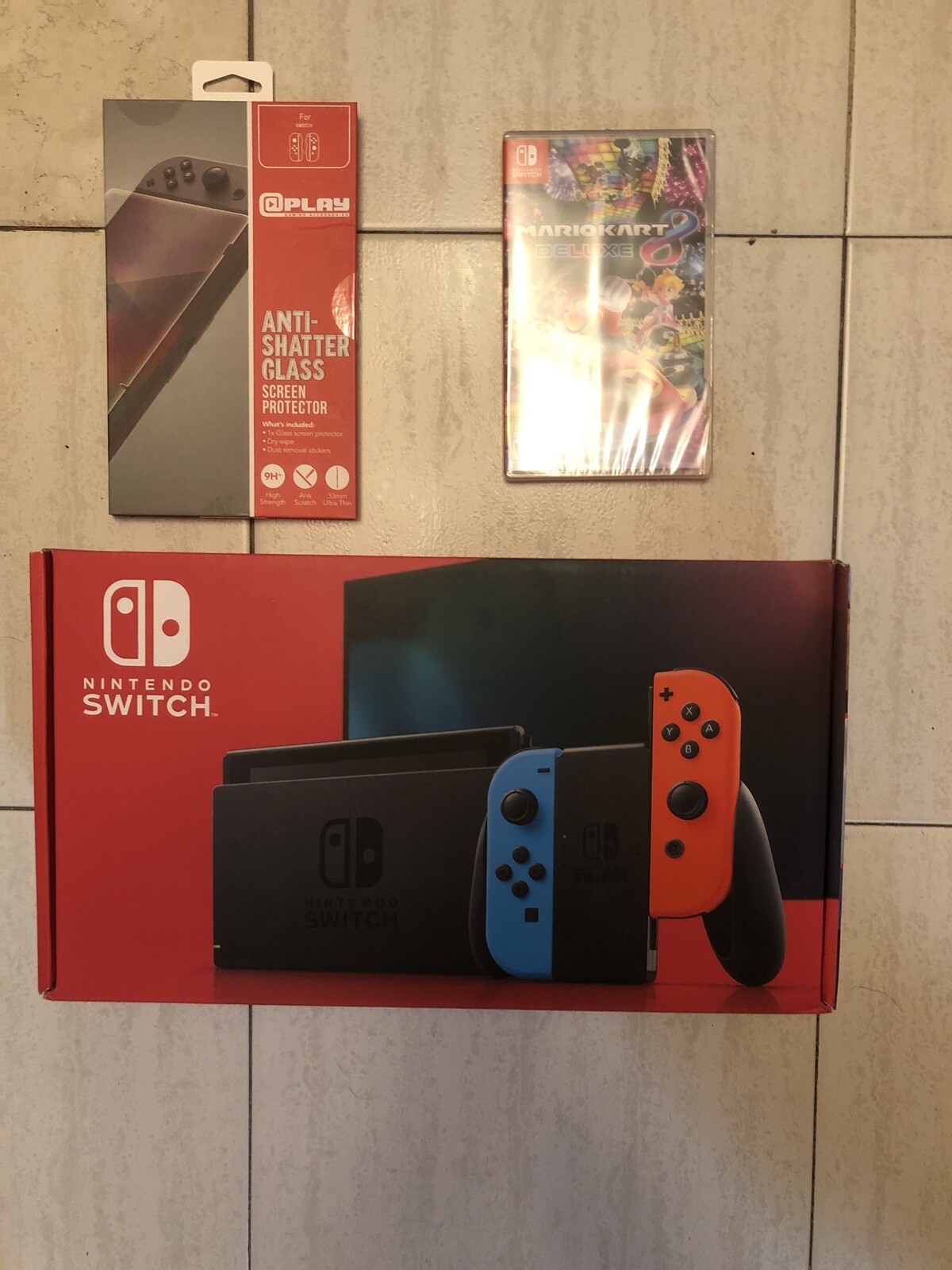 Mario Kart 8 Switch Bundle With Screen Protector. SHIPS THE SAME DAY!