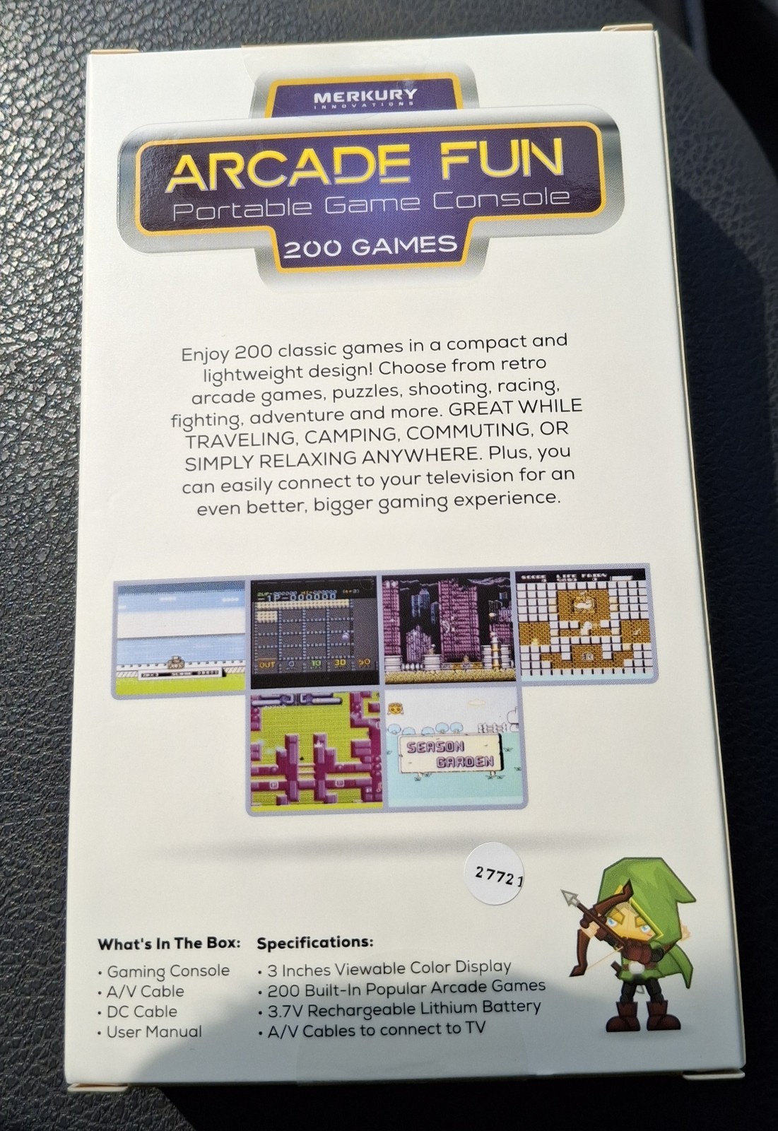 Merkury Innovations Arcade Fun Portable Game Console 200 Games Purple