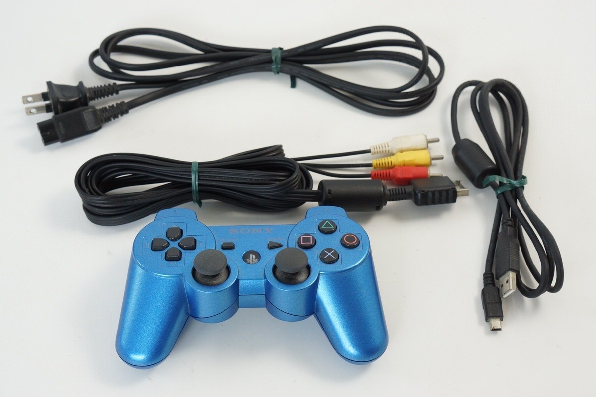 PS3 Playstation3 SPLASH BLUE Console CECH-3000B 320GB Tested System 02