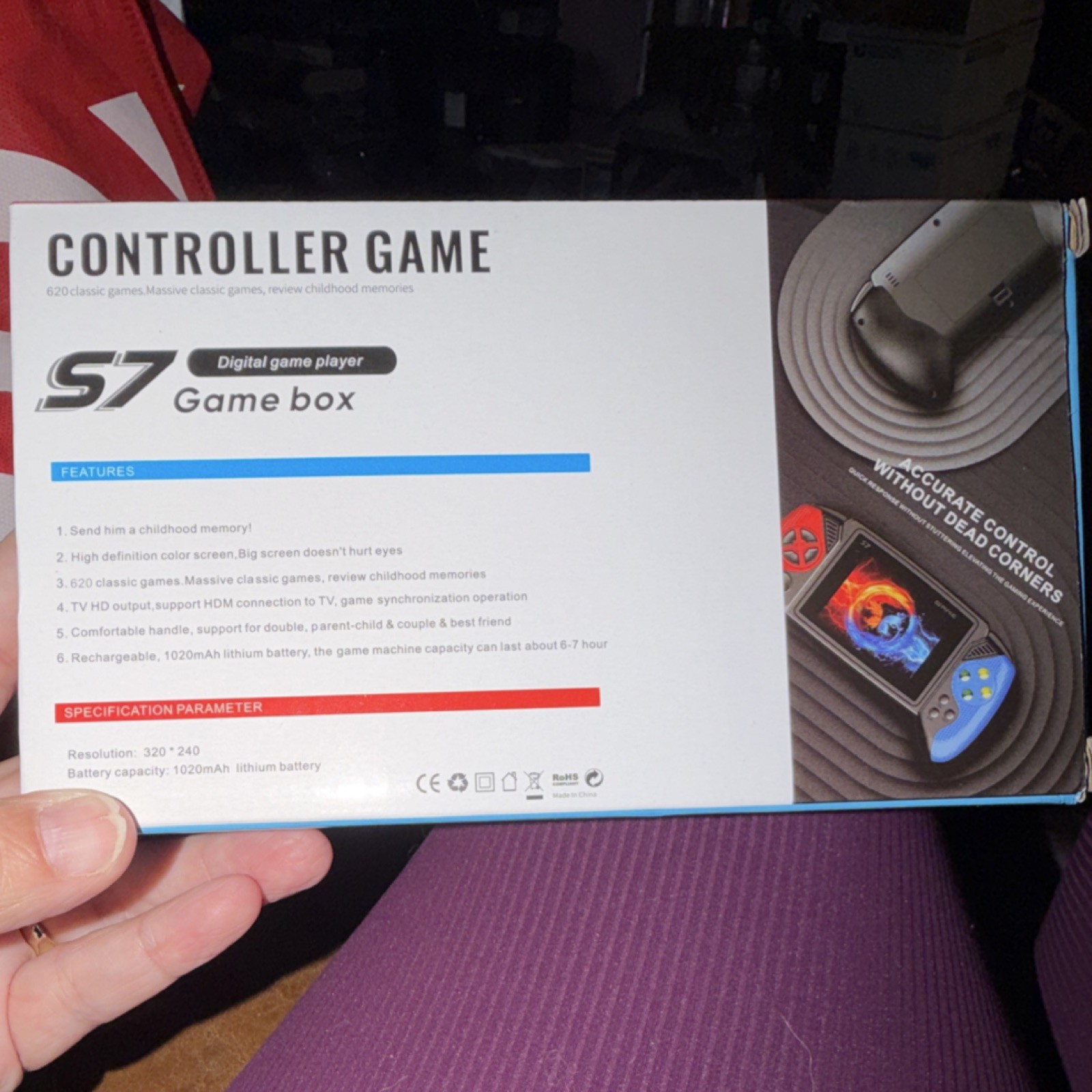 Game box S7 Digital Game Player Handheld Console HDMI HD Screen Red Blue Gray
