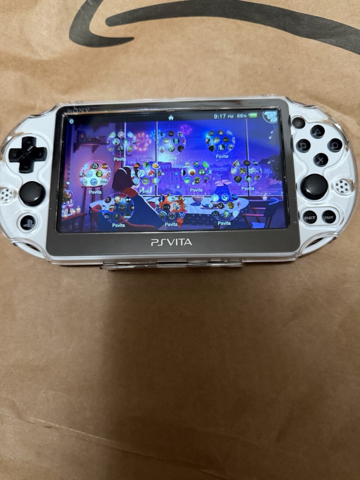 PS Vita PCH-2000 Slim Black and White with Charger Tested Working