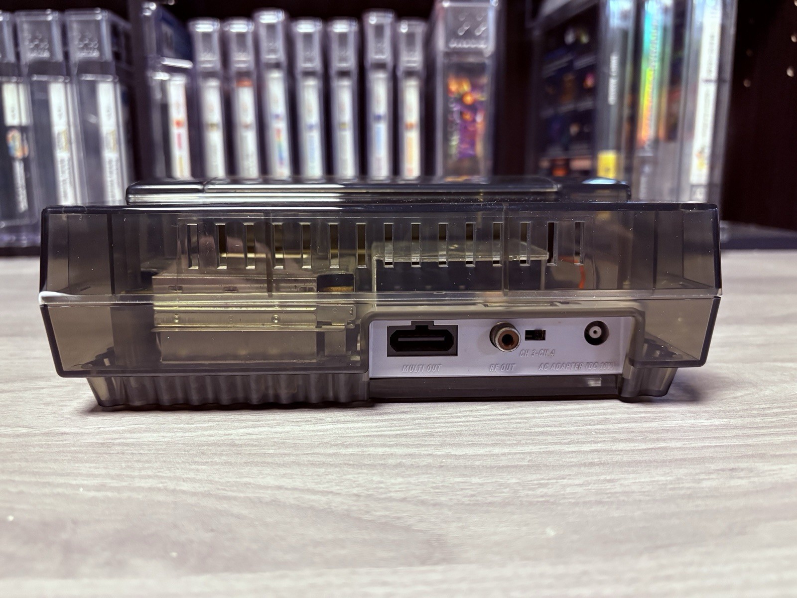 Transparent Clear Black Super Nintendo SNES Game Console SNS-001