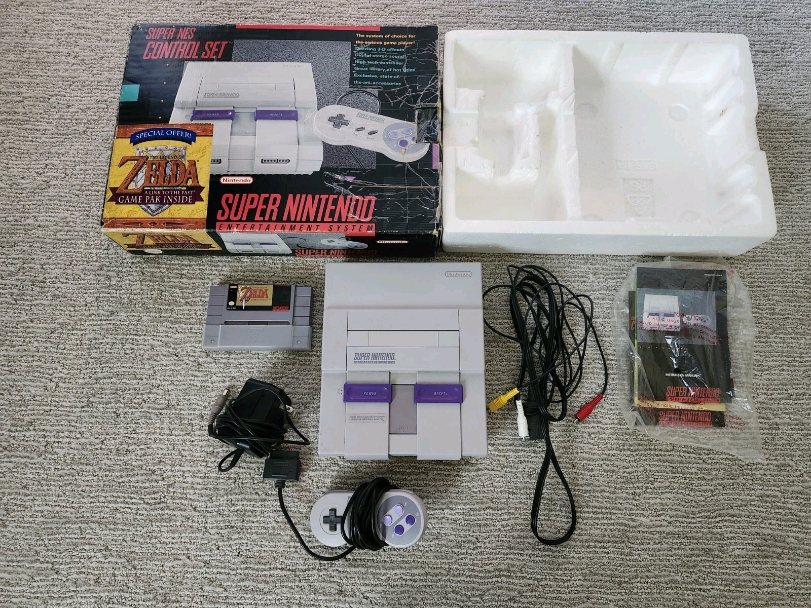 Super Nintendo Legend Of Zelda Edition SNES Console CIB Complete In Box