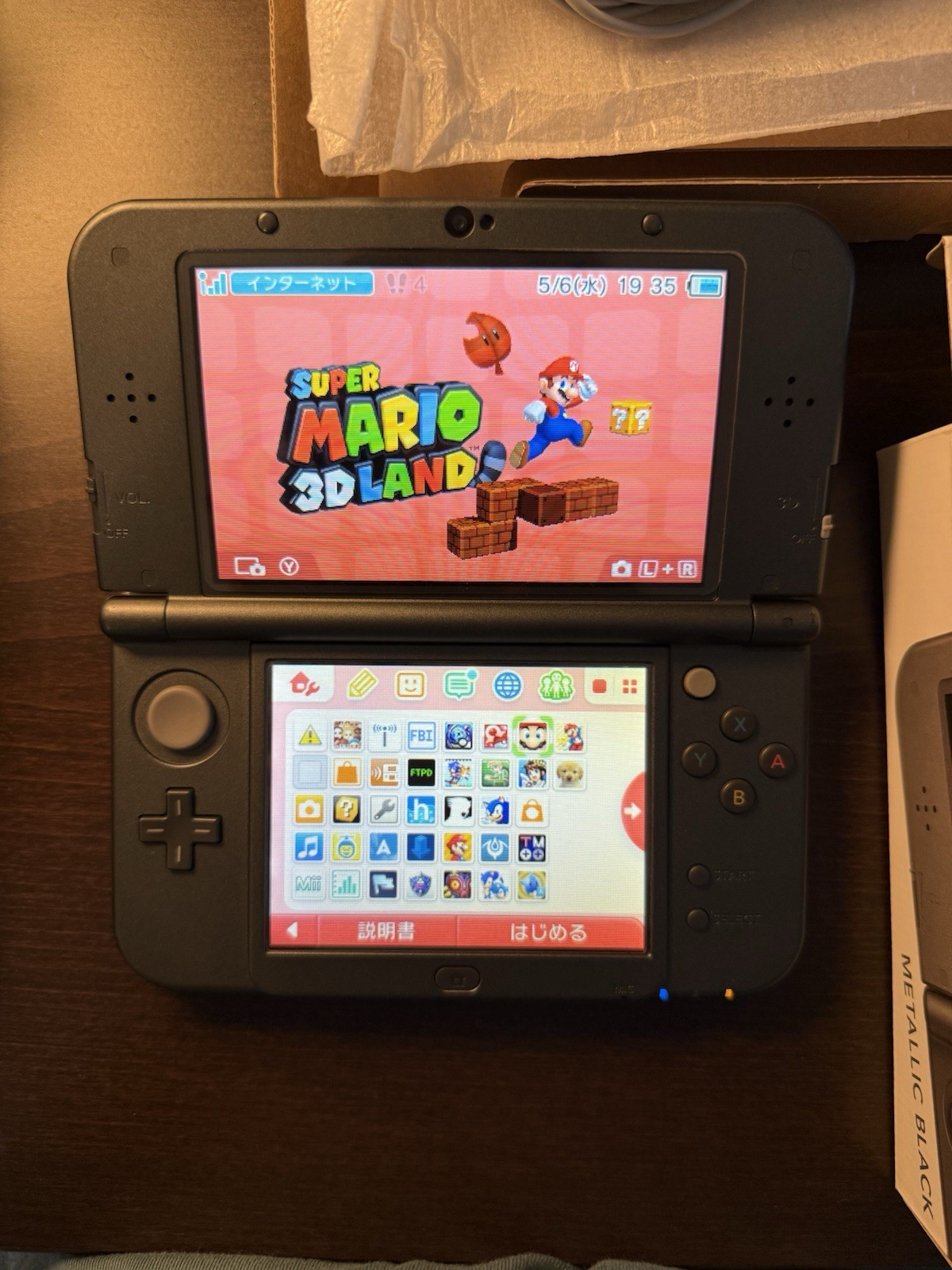 Nintendo New 3DS LL XL Metallic Black TOP IPS Complete in Box with 128gb SD