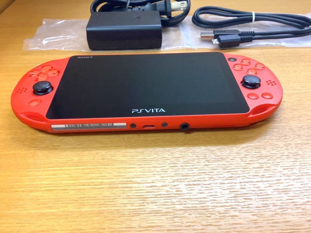 【Good】PS Vita Neon Orange PCH 2000 Za24 Console w/Charger Playstation PSV Slim