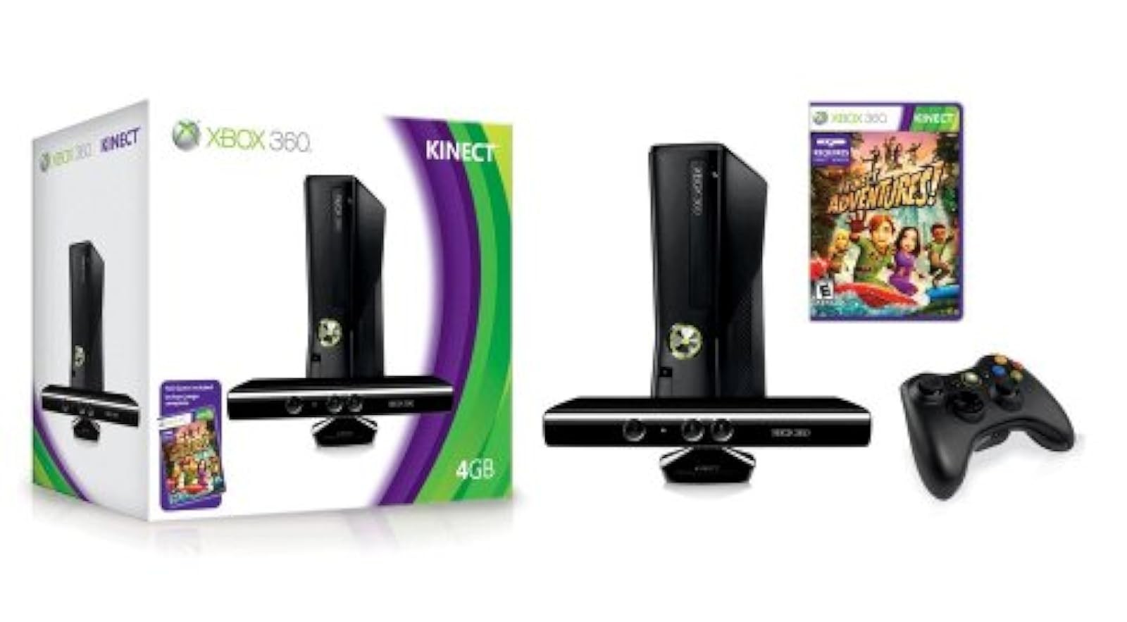 Xbox 360 4GB Console With Kinect Video Game Systems Bundle Very Good 2Z