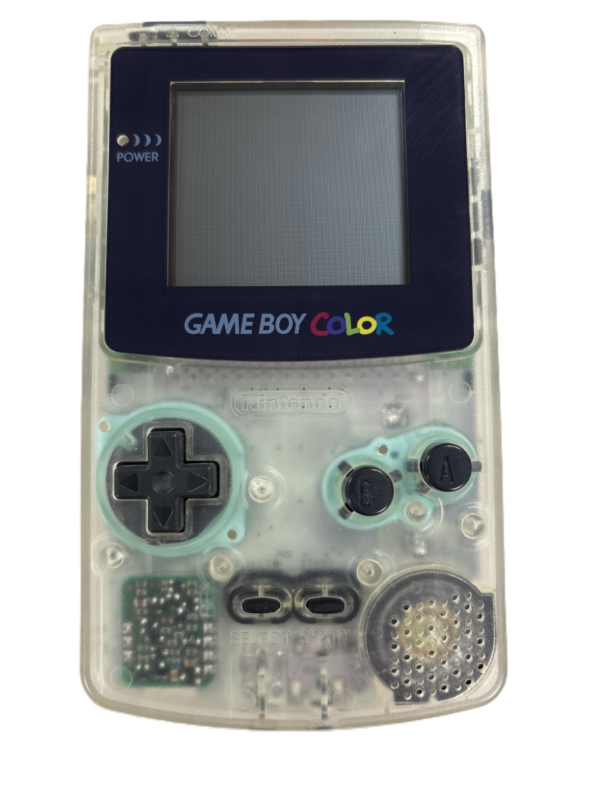 Nintendo Game Boy Color Clear Handheld System White Tested & Works! VG