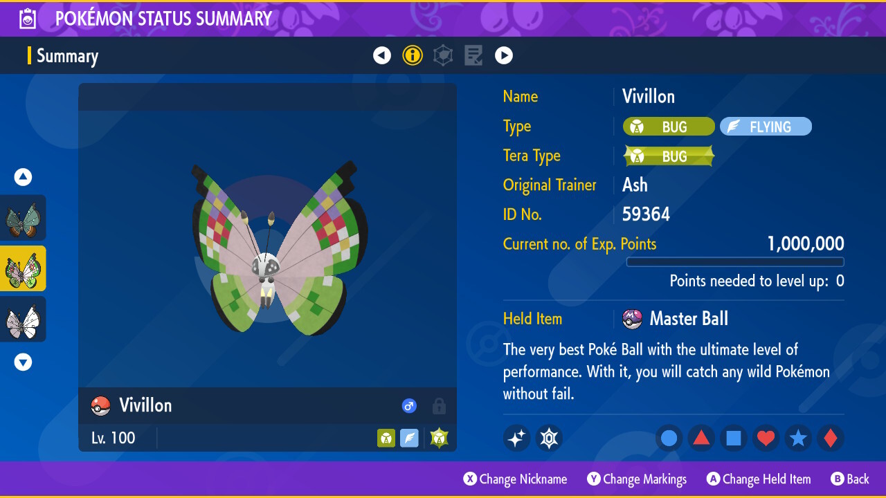 Vivillon All Forms 6iv 🌟 Shiny 🌟 & Non Shiny Pokemon Scarlet and Violet Home