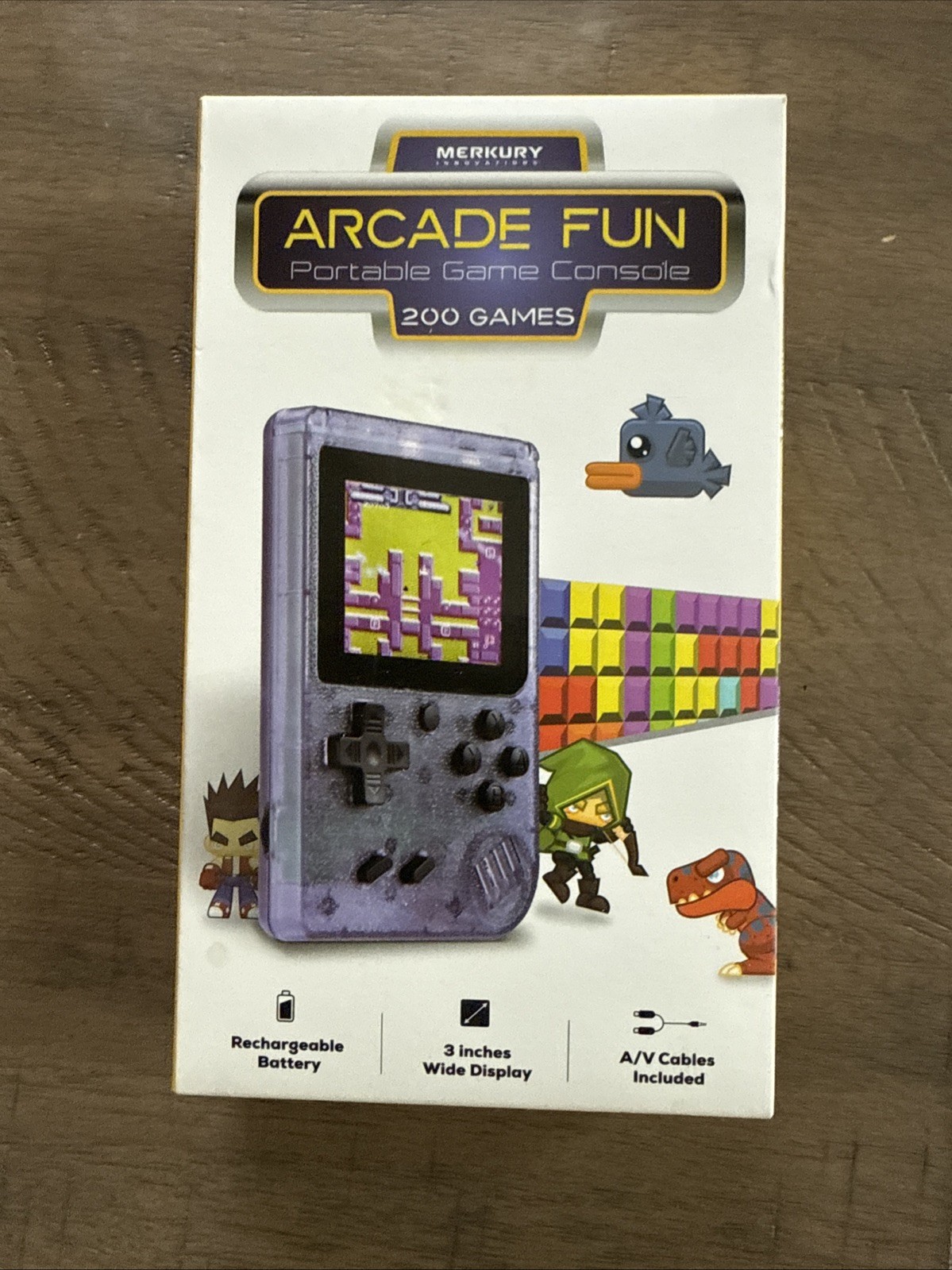 Arcade Fun Portable Game Console Merkury Innovations 200 Games Sealed Purple