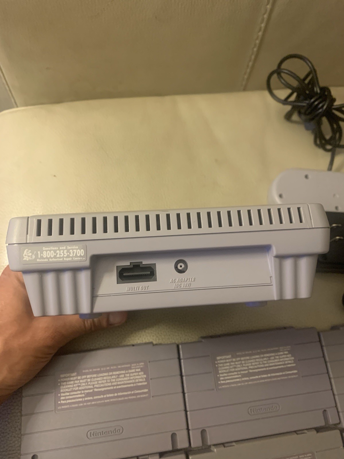 Super Nintendo SNES JR Console SNS-101 Bundle With 10 Games And 2 Controllers.
