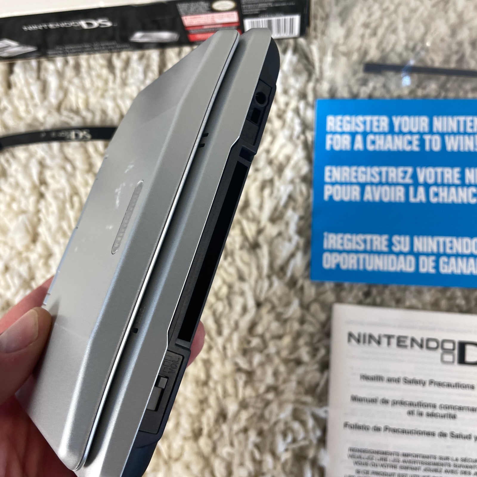 Nintendo DS Original NTR-001 Titanium Silver Handheld System Complete in Box CIB