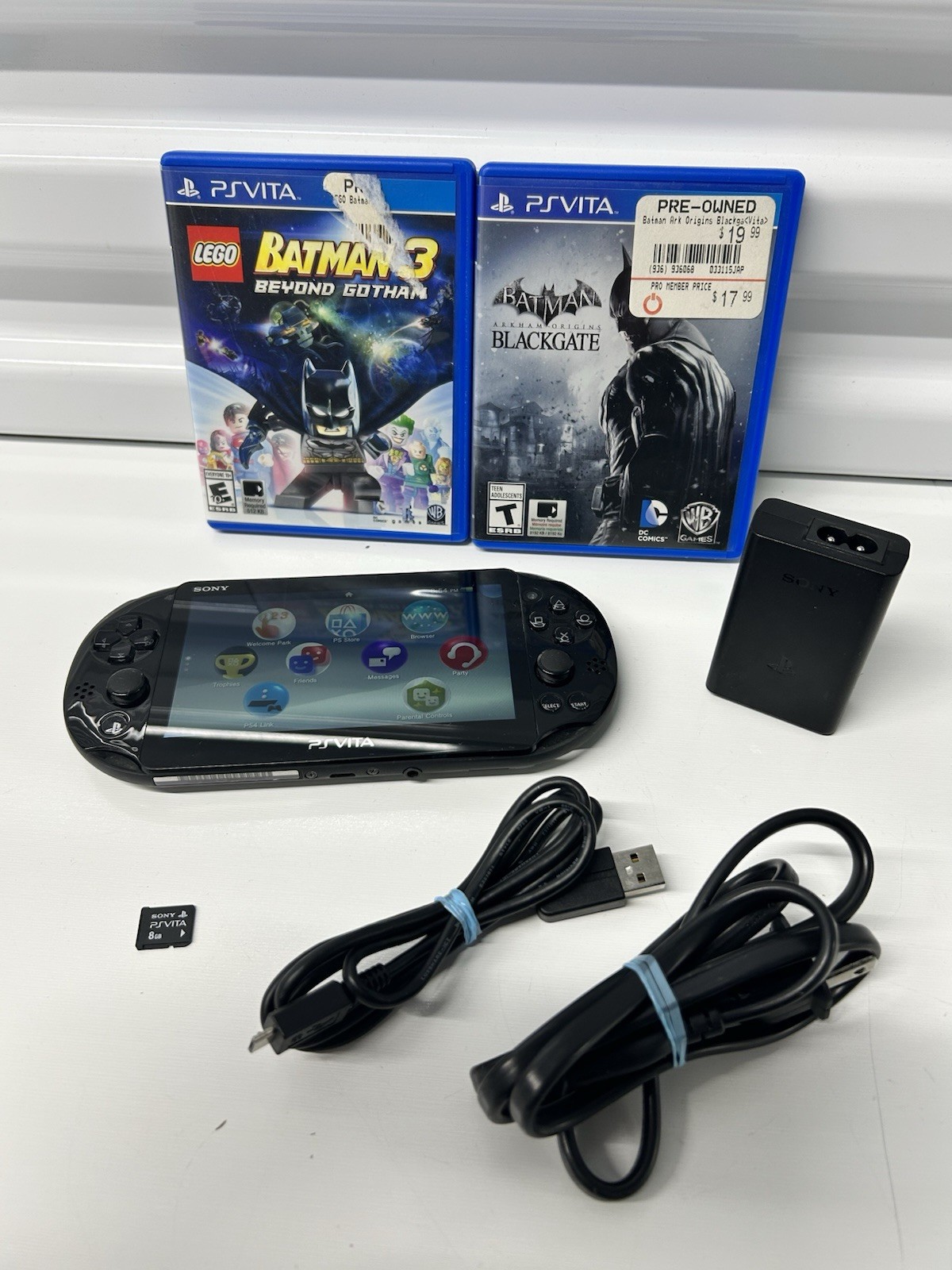 Sony PS Vita PCH-2001 Console 8GB 2 Games Charger Tested Works