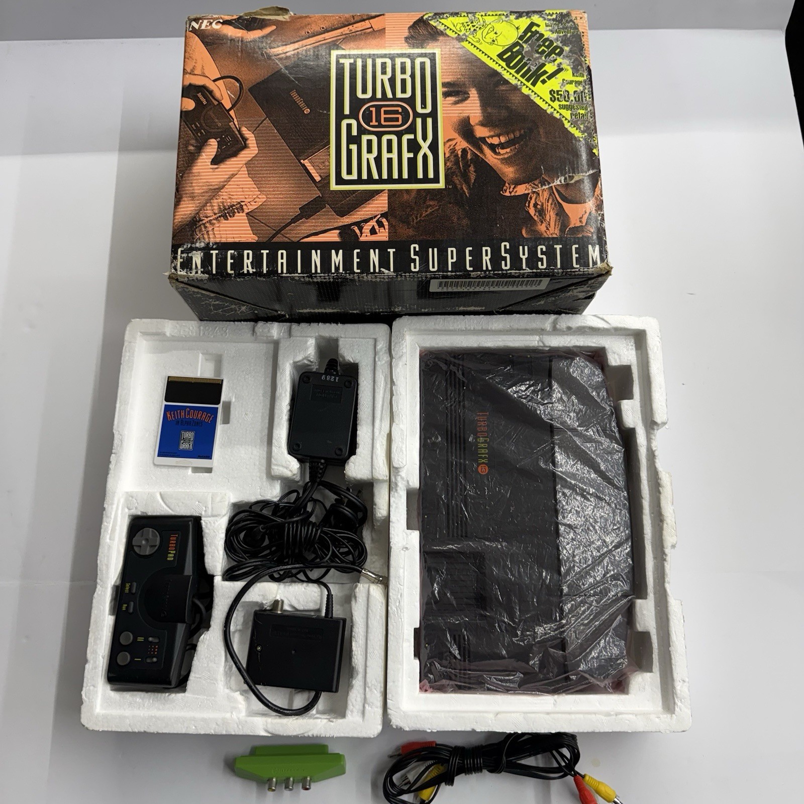 Tg16 – NEC TurboGrafx-16 System Black Console *Not complete* W/ Box Tested Works