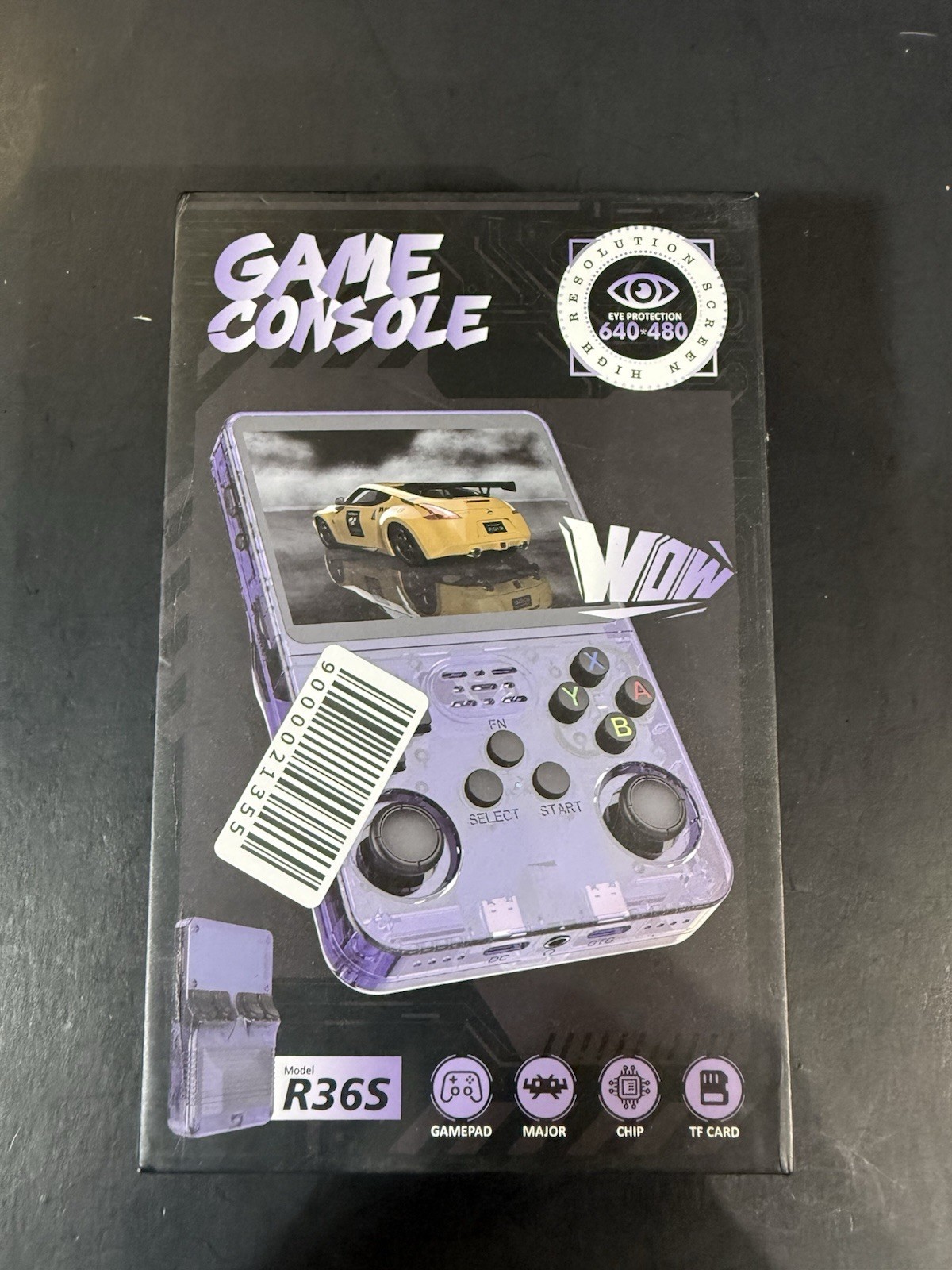 R36S Handheld Game Console 640×480 Quad-Core ARM 128GB RAM White New Open Box