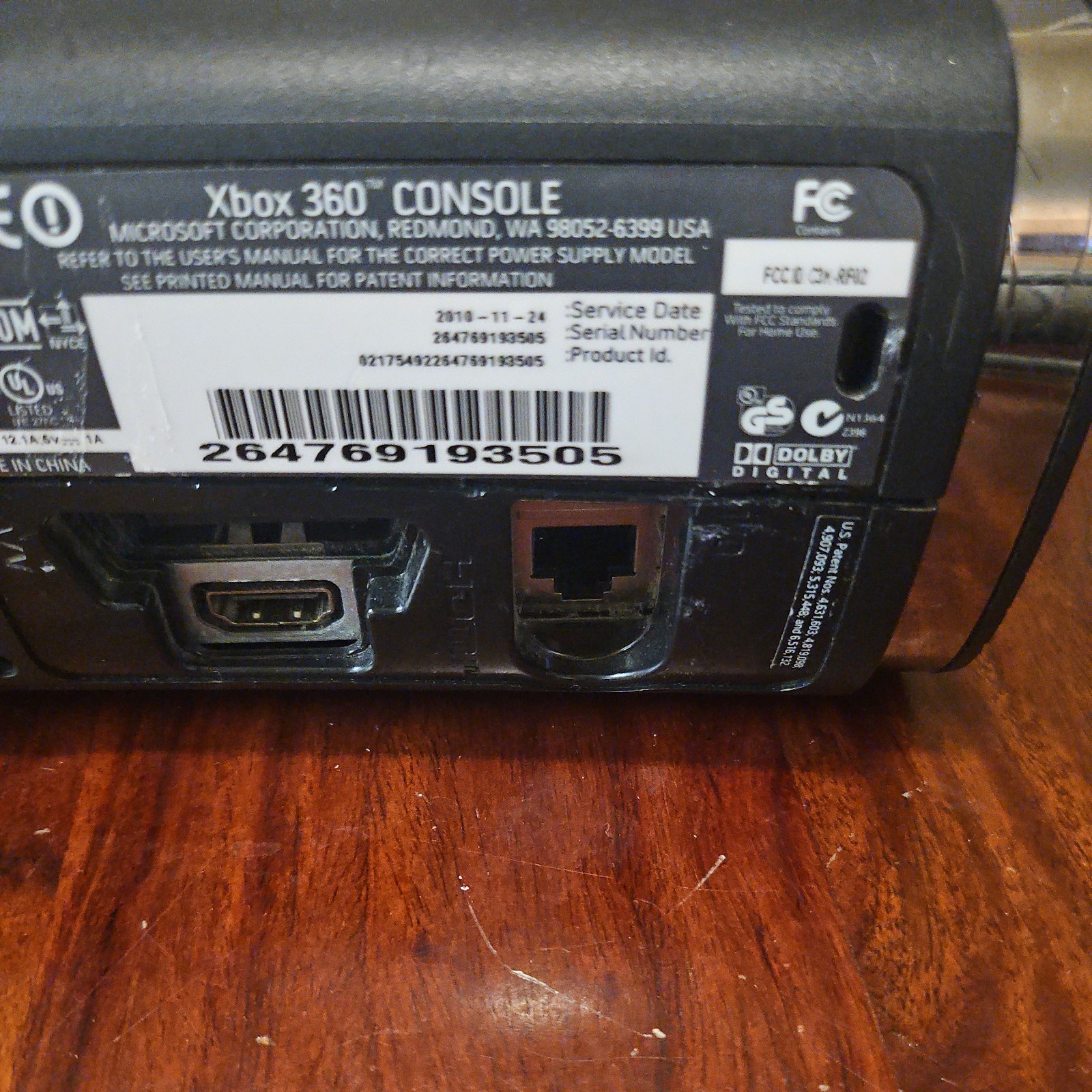 Microsoft Xbox 360 2009 Jasper Power Supply included Disk Tray Stuck- 120gb