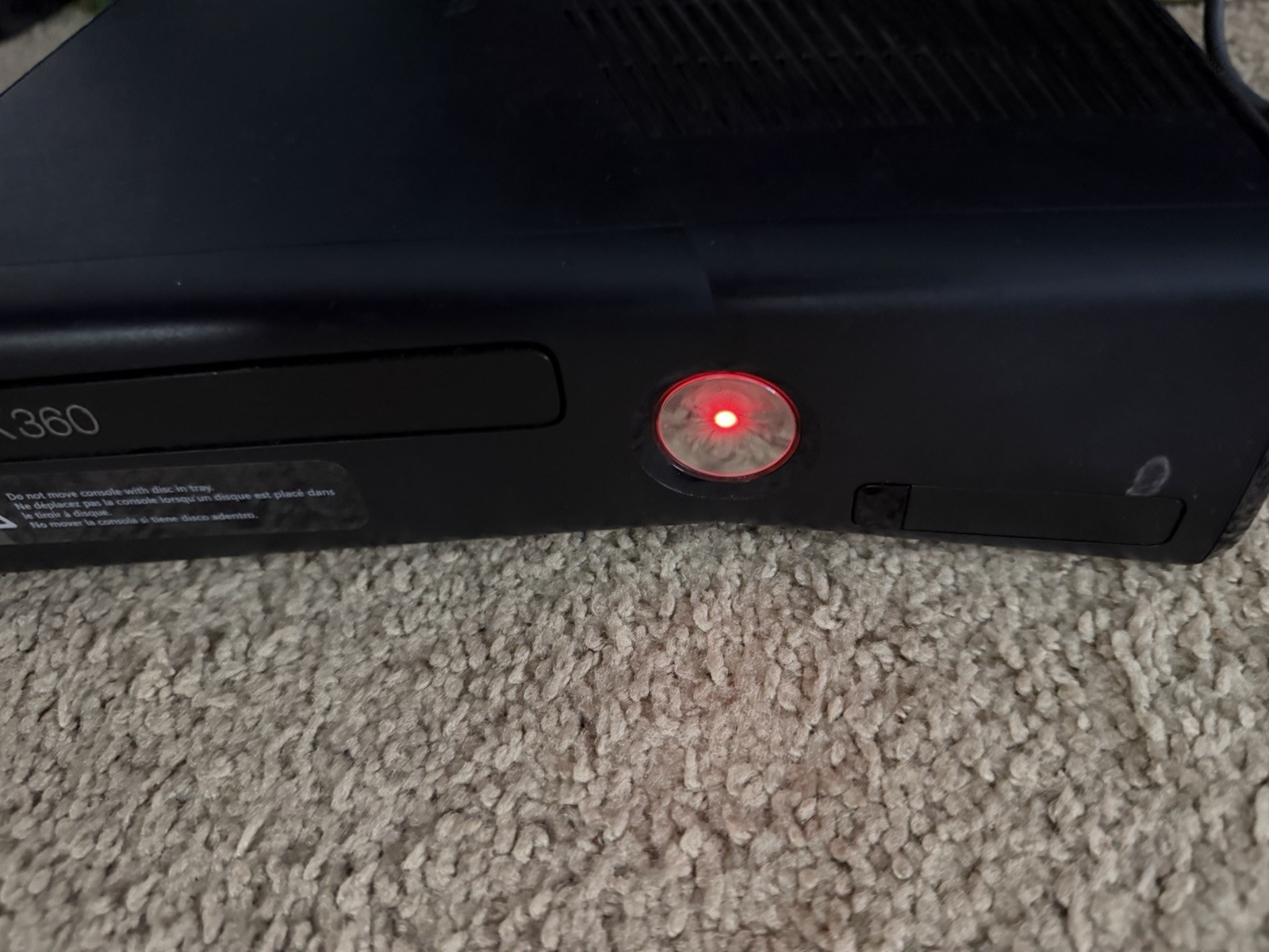 Microsoft Xbox 360 S 4GB Console – Black (1439) Red Ring – FOR PARTS/REPAIR ONLY
