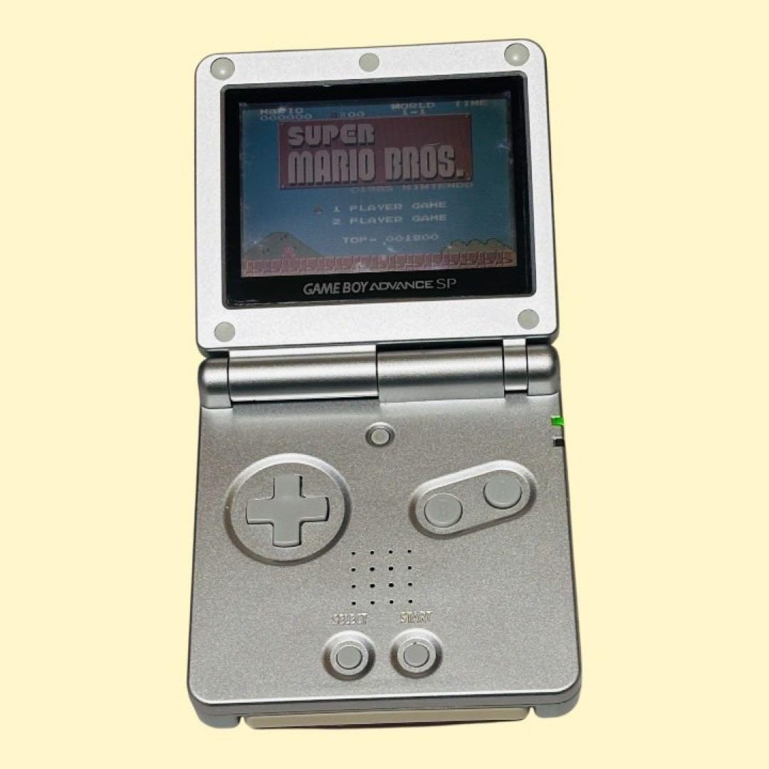 Nintendo Game Boy Advance SP console, Platinum Silver, AGS-0001 Japan -F/S