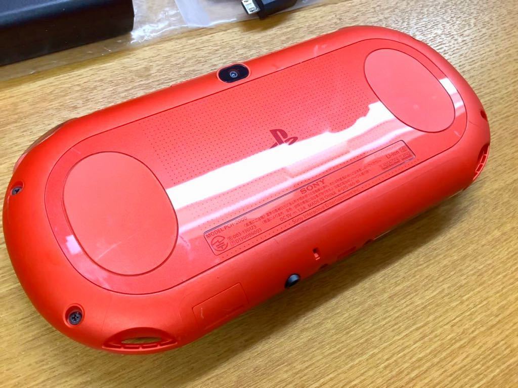 【Good】PS Vita Neon Orange PCH 2000 Za24 Console w/Charger Playstation PSV Slim