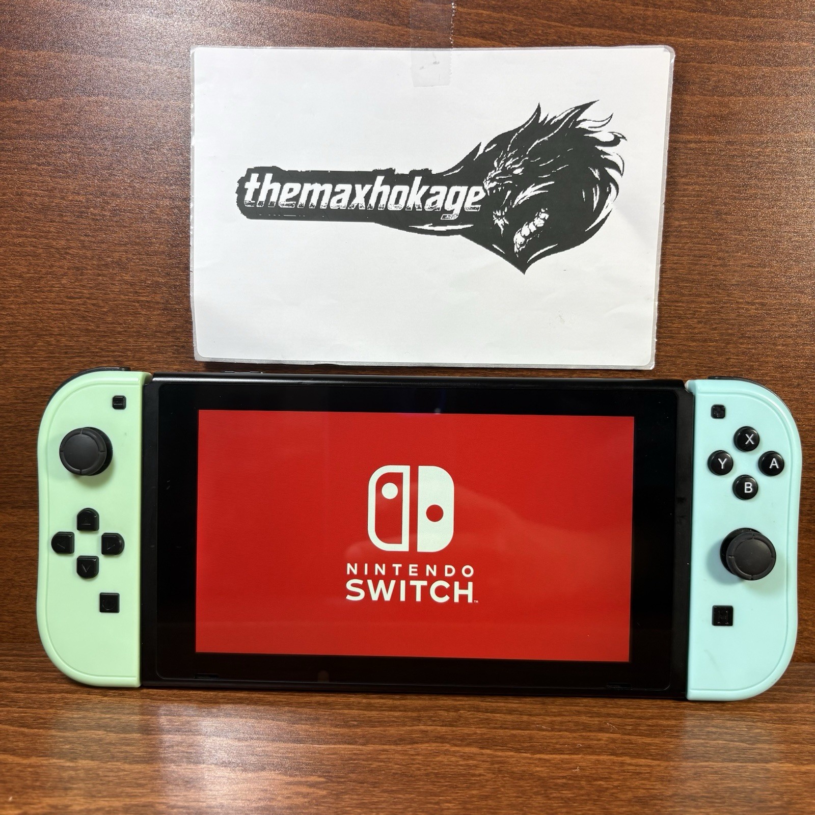 Nintendo Switch with Blue & Green Controllers | Works Perfectly | Case Included