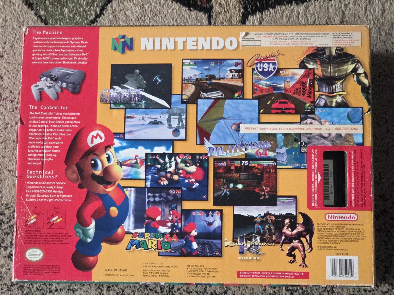 Nintendo 64 Launch Edition Console Complete in Box CIB 1996 The Fun Machine N64