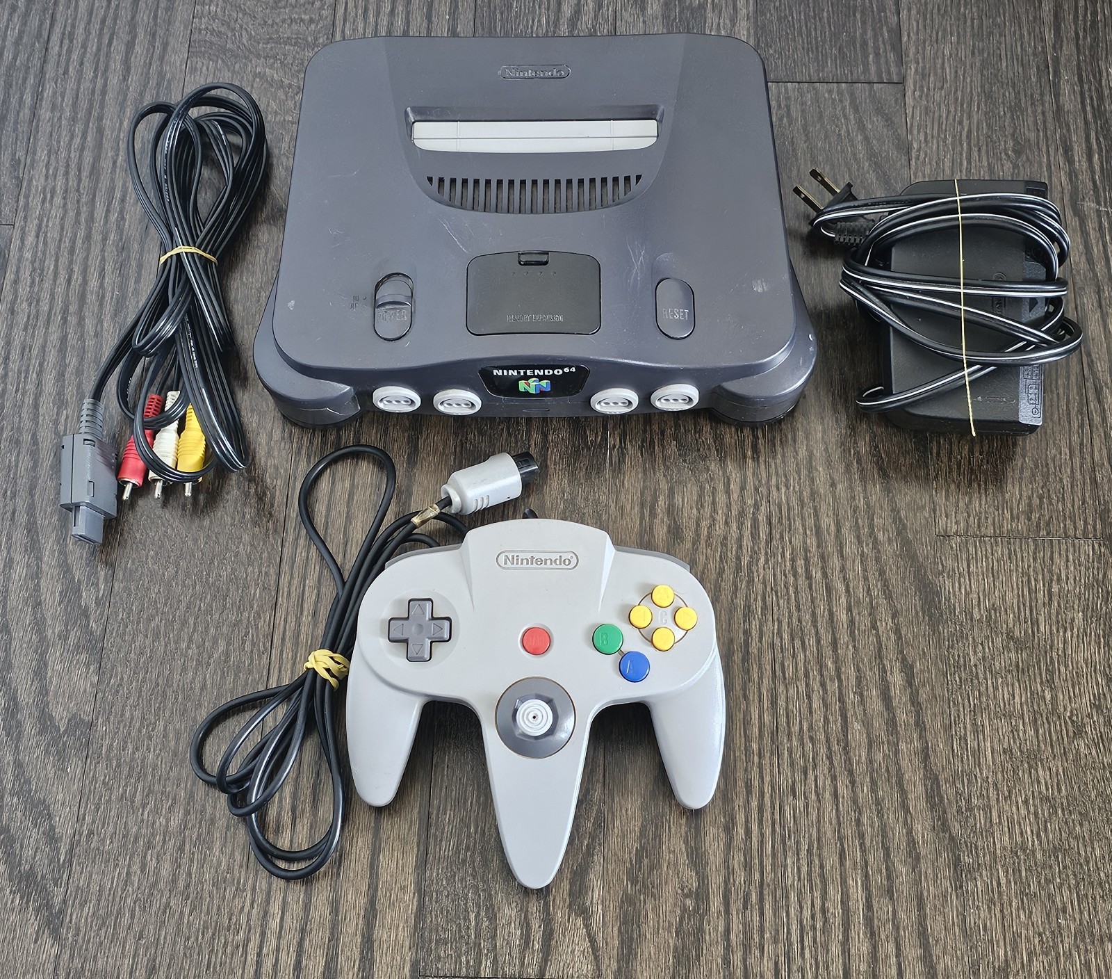 Nintendo 64 Console Bundle w/ OEM Controller and OEM Cords. Tested And Works!