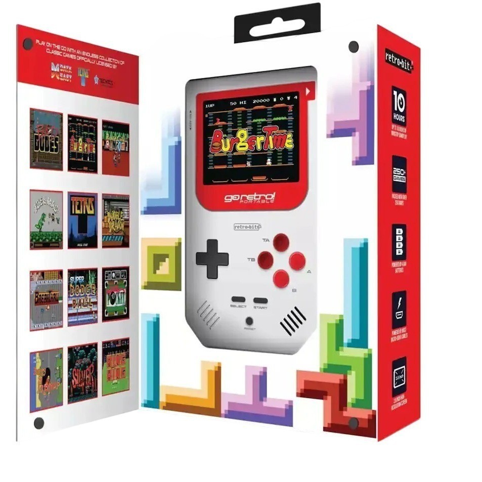 Retro-Bit GoRetro! Portable V1.3 Handheld Gaming Console with 250+ Built-in Game
