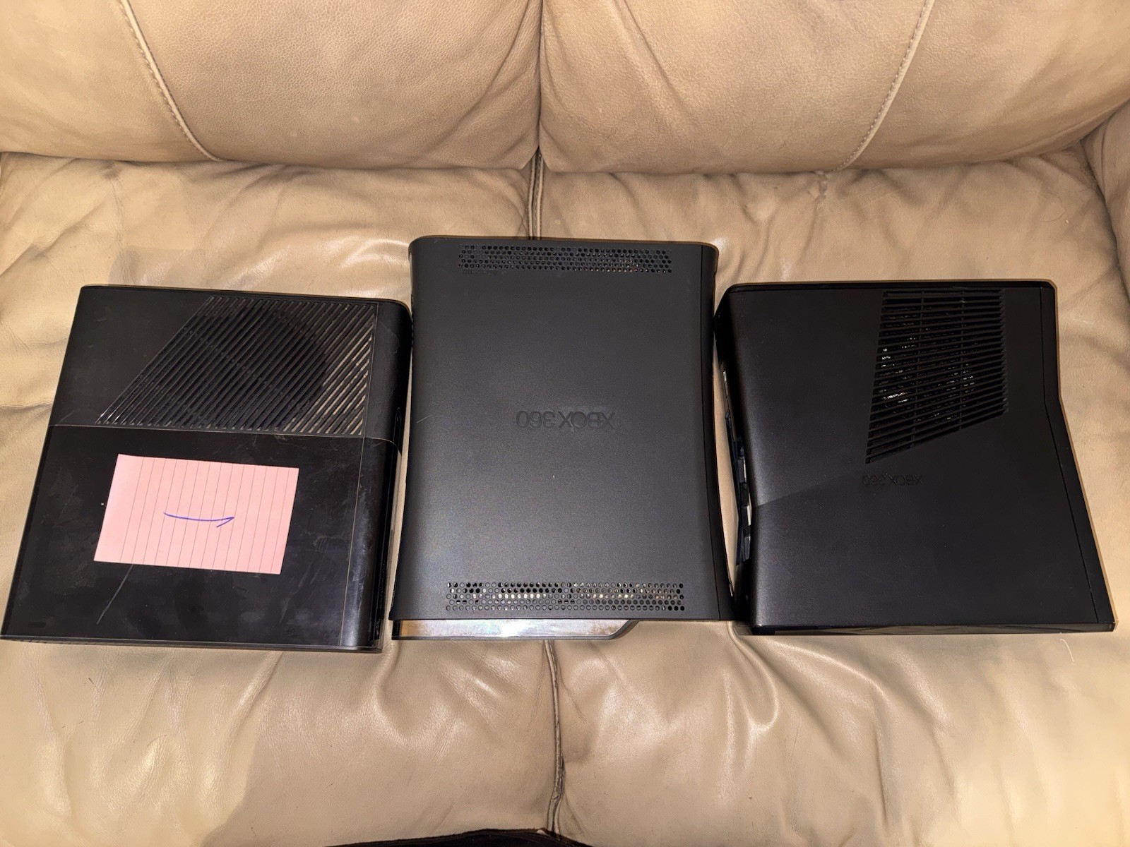 Bulk Lot x6 Xbox 360s With HDDs No Controllers Cords Or Games