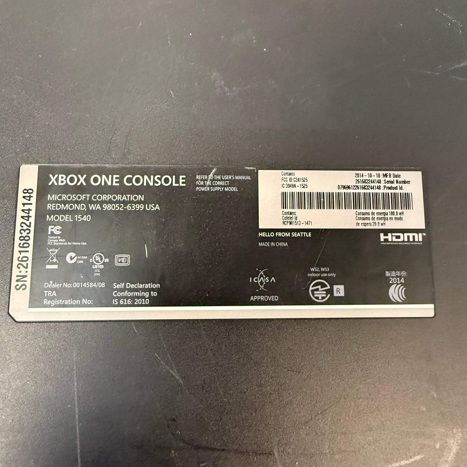 Microsoft Xbox One 500GB Console Gaming System Only Black 1540