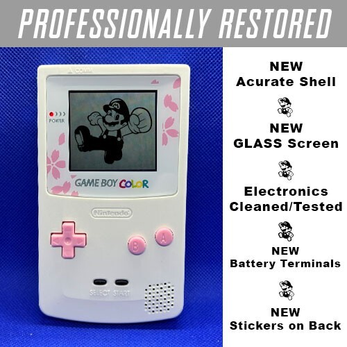 Authentic GameBoy Color Cherry Blossom Pink Edition Nintendo System Game Boy GBC