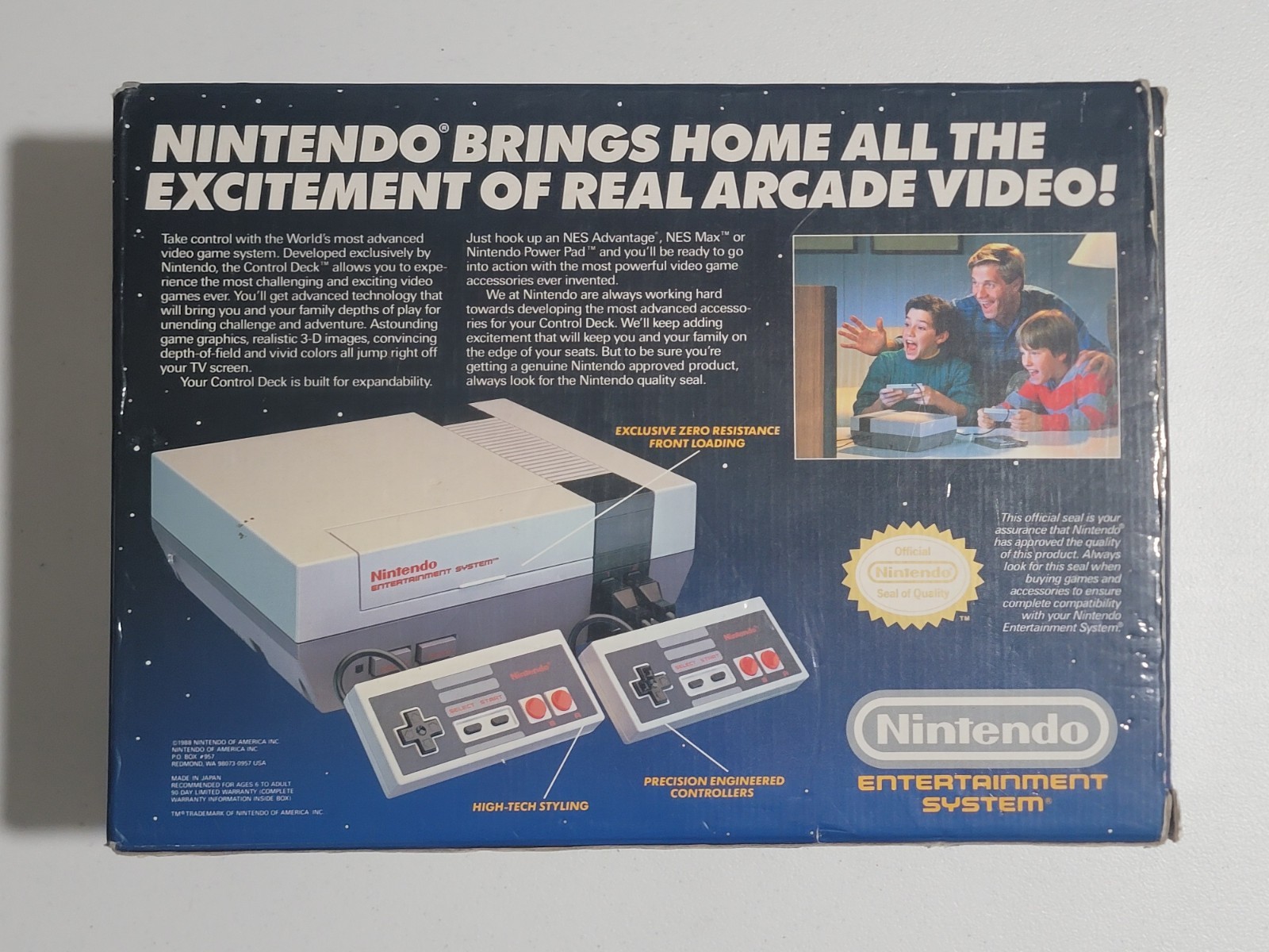 Nintendo 1988 NES-001 Console Control Deck CIB Open Box Complete Tested