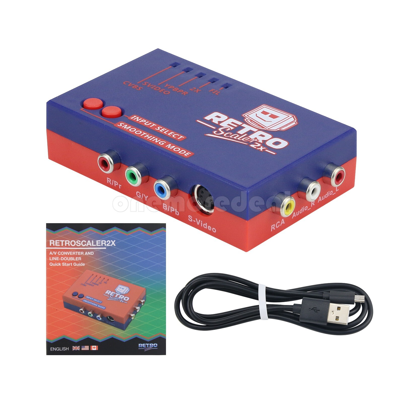 RetroScaler2x AV Converter & Line-Doubler AV to HDMI for PS2/N64/NES/Dreamcast