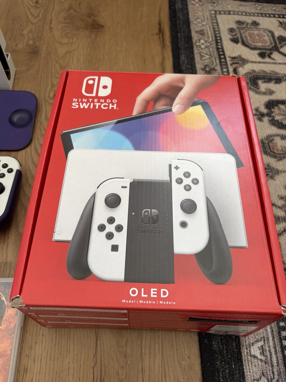 Nintendo Switch OLED White Bundle – 6 Games, Controller, Case – Near Mint in Box