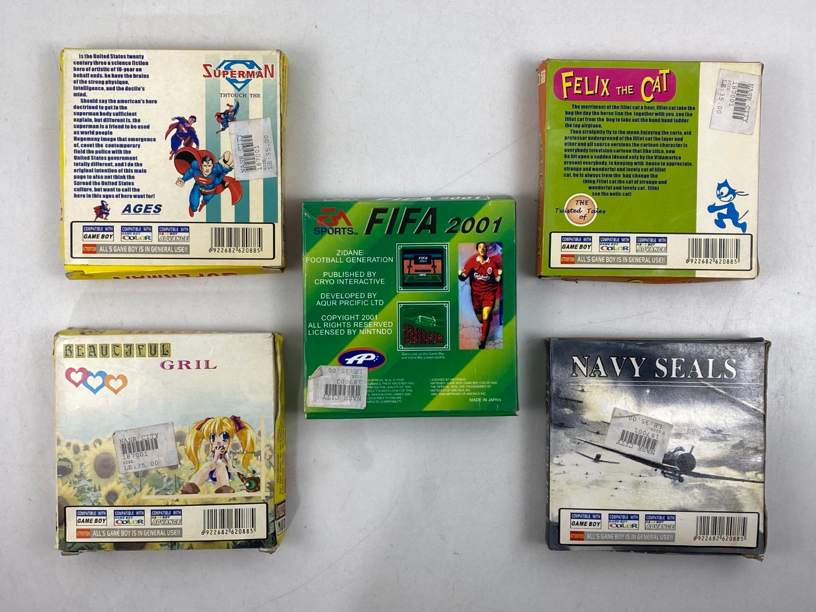 Nintendo Super Game Boy Color FELIX THE CAT Superman Cartridge China