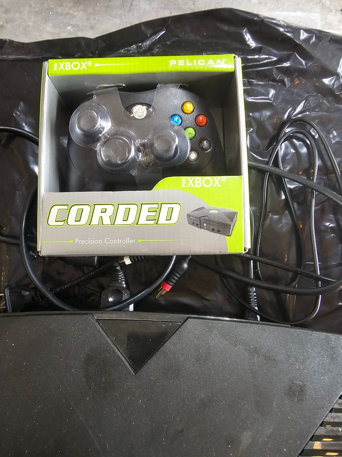 Microsoft Black Video Game Console (Works) with 7 games and 3 controllers