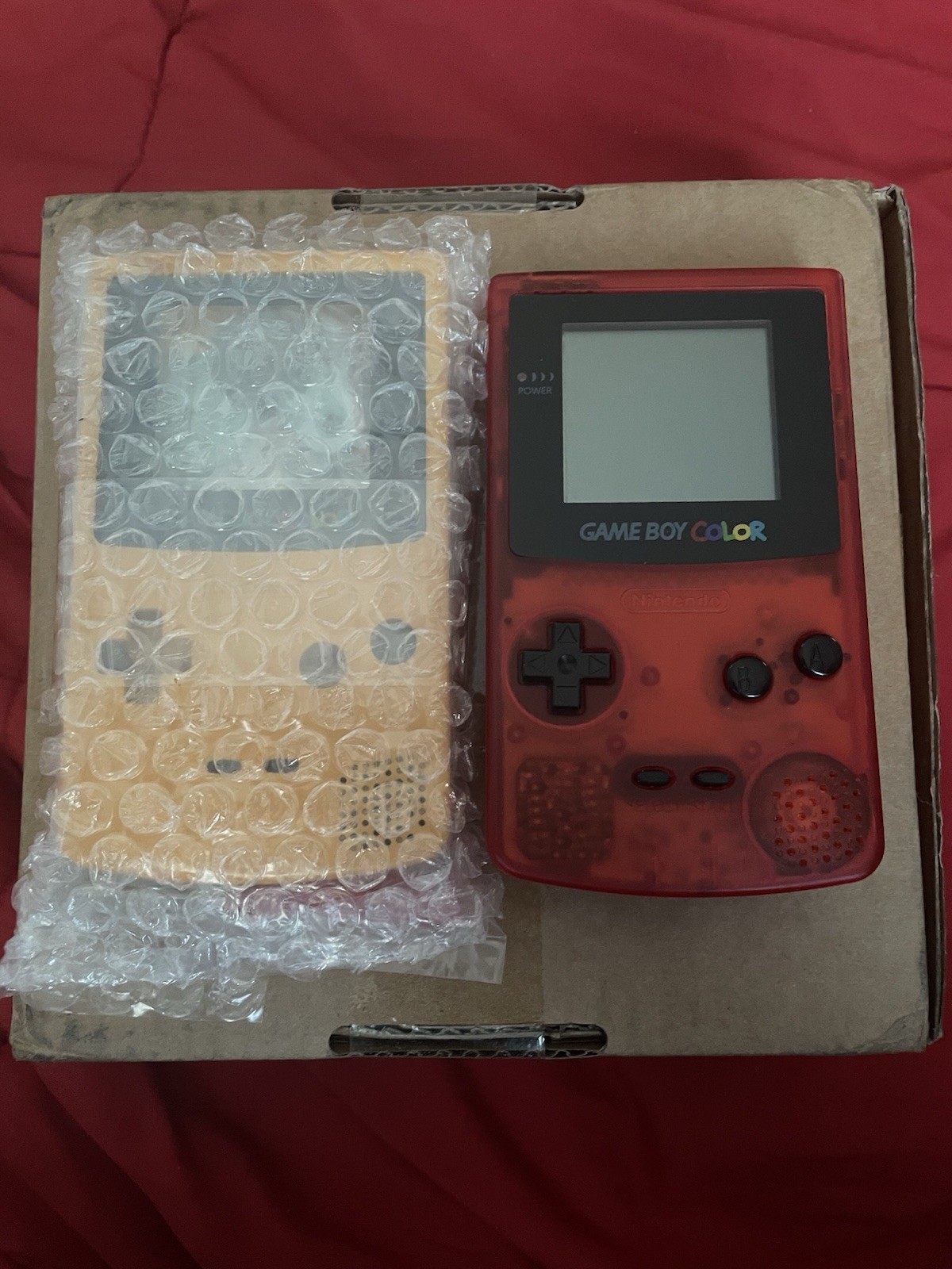 Nintendo Gameboy Color Red. Tested And Working. Plus Original Shell And 2 Games.