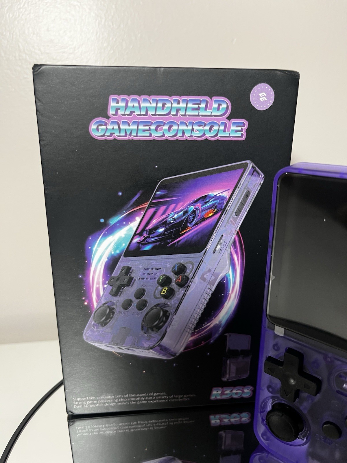 R36S Purple Handheld Game Console, Dual 3D Joystick, IPS Screen, Bluetooth
