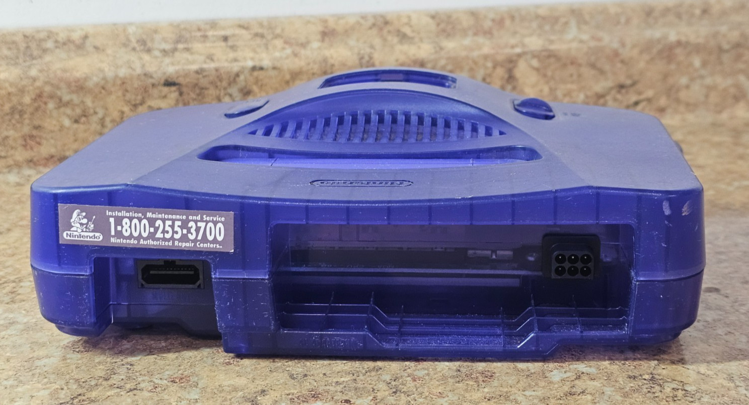 Nintendo 64 N64 NUS-001 USA Funtastic Grape Purple Console ONLY Tested + Working
